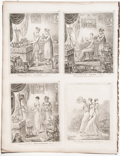 James Gillray originals Progress of the Toilet - The Stays


Progress of the Toilet - The Wig 


Progress of the Toilet - Dress Completed 


Grace, Fashion, and Manners